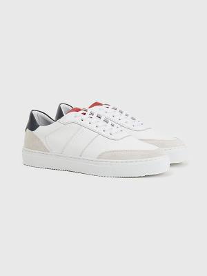 Tommy Hilfiger Premium Bőr Cupsole Tornacipő Férfi Fehér | TH391RFU