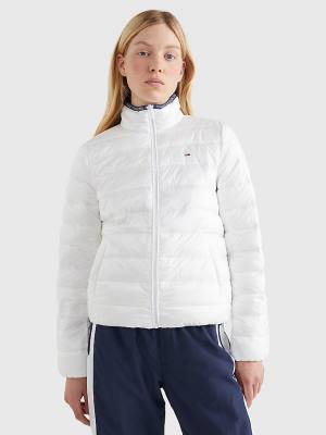 Tommy Hilfiger Quilted Zip-Thru Kabát Női Fehér | TH395MDF