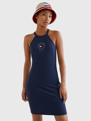 Tommy Hilfiger Racerback Bodycon Ruha Női Kék | TH168CVP