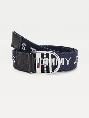 Tommy Hilfiger Recycled Repeat Logo Webbing Öv Női Kék | TH534BQE