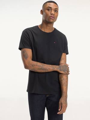 Tommy Hilfiger Regular Fit Crew Póló Férfi Fekete | TH054FEJ