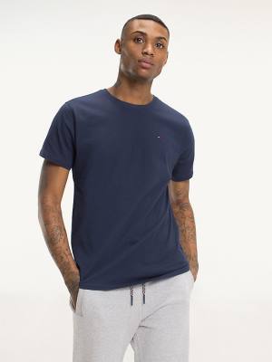 Tommy Hilfiger Regular Fit Crew Póló Férfi Kék | TH246JMY