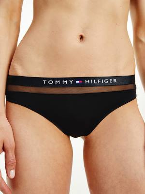 Tommy Hilfiger Regular Fit Mesh Tanga Fehérnemű Női Fekete | TH175OHC