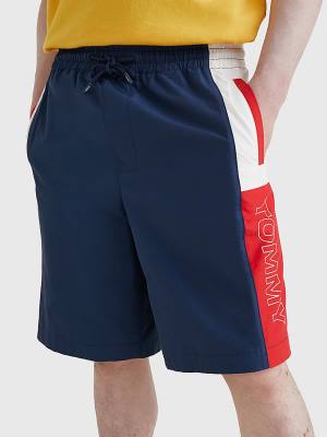 Tommy Hilfiger Relaxed Fit Basketball Rövidnadrág Férfi Kék | TH274LED