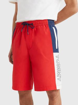 Tommy Hilfiger Relaxed Fit Basketball Rövidnadrág Férfi Piros | TH832NOJ