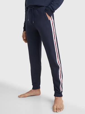 Tommy Hilfiger Repeat Logo Drawstring Joggers Pizsama Férfi Kék | TH681FNA