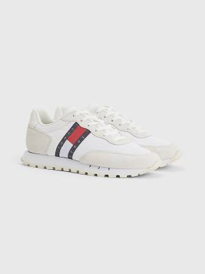 Tommy Hilfiger Retro Mixed Texture Runner Tornacipő Női Fehér | TH513SFX