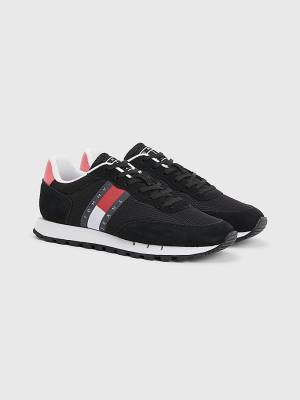 Tommy Hilfiger Retro Mixed Texture Runner Tornacipő Női Fekete | TH956ALN