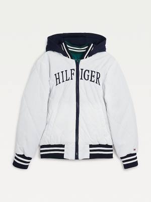 Tommy Hilfiger Reversible Recycled Polyester Bomber Kabát Fiú Zöld | TH249MUB