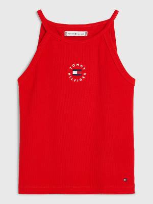 Tommy Hilfiger Rib-Knit Tank Top Póló Lány Piros | TH471LFI