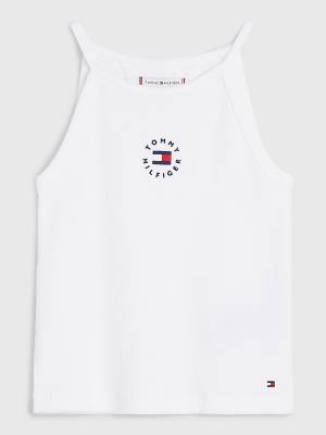 Tommy Hilfiger Rib-Knit Tank Top Póló Lány Fehér | TH716AWR