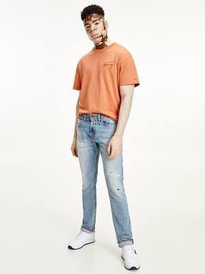 Tommy Hilfiger Scanton Slim Fit Distressed Farmer Férfi Denim | TH147HRV