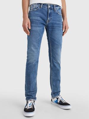 Tommy Hilfiger Scanton Slim Fit Distressed Hem Farmer Férfi Denim | TH153HQA