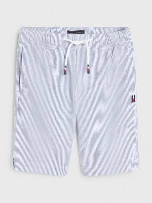 Tommy Hilfiger Seersucker Stripe Pull-On Shorts Nadrág Fiú Kék | TH708PGQ