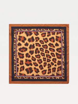 Tommy Hilfiger Signature Leopard Print Silk Bandana Sál Női Bézs | TH413EQR