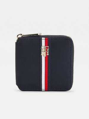 Tommy Hilfiger Signature Medium Zip Around Pénztárca Női Kék | TH390OWV