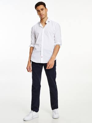 Tommy Hilfiger Slim Fit Stretch Pamut Ingek Férfi Fehér | TH569FIR