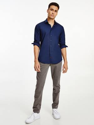 Tommy Hilfiger Slim Fit Stretch Pamut Ingek Férfi Kék | TH614YBR