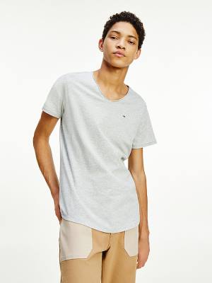 Tommy Hilfiger Slim Fit V-Neck Póló Férfi Szürke | TH795LDM