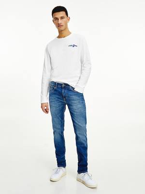 Tommy Hilfiger Slim Tapered Fit Faded Farmer Férfi Denim | TH560WKH