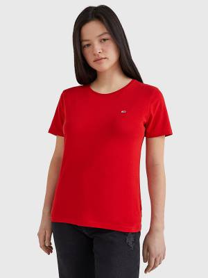 Tommy Hilfiger Soft Jersey Póló Női Piros | TH381CLO