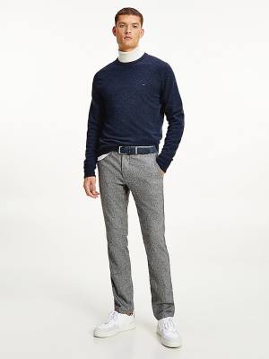 Tommy Hilfiger Soft Merino Wool Crew Neck Jumper Pulóverek Férfi Fekete | TH098LOJ