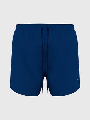 Tommy Hilfiger Solid Mid Length Shorts Fürdőruha Férfi Kék | TH964GPH