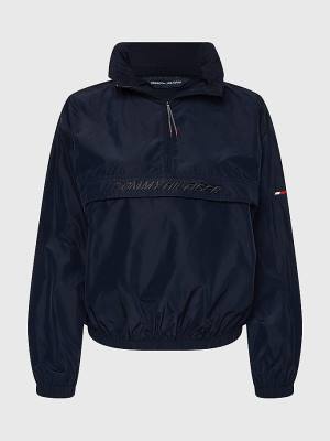 Tommy Hilfiger Sport Half-Zip Relaxed Fit Anorak Kabát Női Kék | TH984HGJ