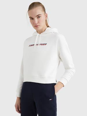 Tommy Hilfiger Sport Logo Relaxed Fit Kapucnis Pulóver Női Fehér | TH835INU