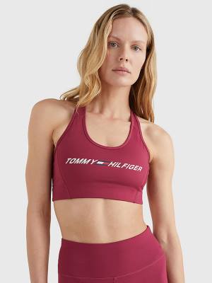 Tommy Hilfiger Sport Medium Support Logo Bra Fehérnemű Női Piros | TH037AVX