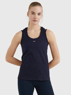 Tommy Hilfiger Sport Organic Pamut Tank Top Póló Női Kék | TH147SAU