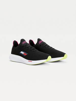 Tommy Hilfiger Sport Performance Knitted Elite Tornacipő Női Fekete | TH943URO