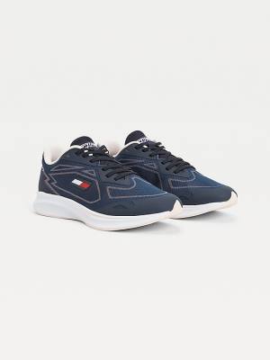 Tommy Hilfiger Sport Sleek Mixed Texture Tornacipő Női Kék | TH149MFX