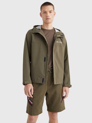 Tommy Hilfiger Sport Slim Fit Windbreaker Kabát Férfi Khaki | TH287ADY