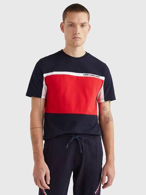 Tommy Hilfiger Sport TH Cool Colour-Blocked Póló Férfi Kék | TH796YNH