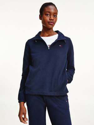 Tommy Hilfiger Sport TH Cool Half-Zip Pulóver Női Kék | TH205HNW