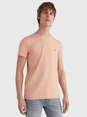 Tommy Hilfiger Stretch Organic Pamut Slim Fit Póló Férfi Narancssárga | TH267ETQ