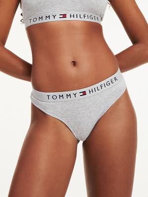 Tommy Hilfiger Stretch Pamut Tanga Fehérnemű Női Szürke | TH709ZTA