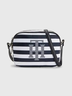 Tommy Hilfiger Stripe Crossover Táska Női Kék | TH298ZNF