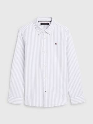 Tommy Hilfiger Stripe Oxford Ingek Fiú Fehér | TH823CHG