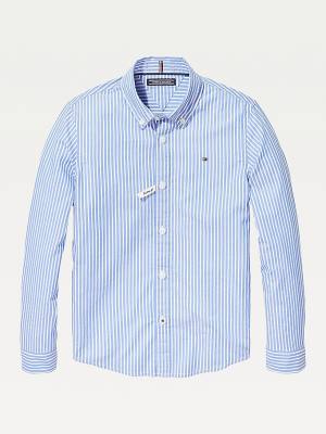 Tommy Hilfiger Stripe Oxford Shirt Póló Lány Kék | TH319MQS