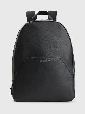 Tommy Hilfiger TH Business Bőr Backpack Táska Férfi Fekete | TH169HYN