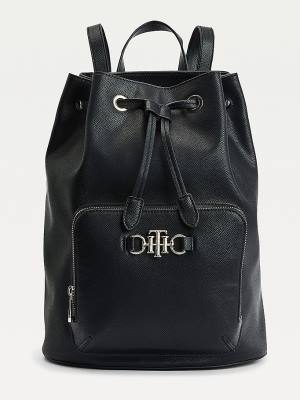 Tommy Hilfiger TH Club Horsebit Hardware Drawstring Backpack Táska Női Fekete | TH908TAD