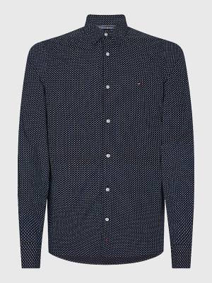 Tommy Hilfiger TH Flex Print Slim Fit Ingek Férfi Kék | TH982QNJ