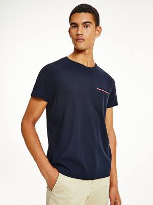 Tommy Hilfiger TH Flex Signature Detailing Póló Férfi Kék | TH052FBK