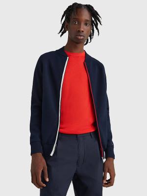 Tommy Hilfiger TH Flex Zip-Thru Cardigan Pulóverek Férfi Kék | TH019EKX