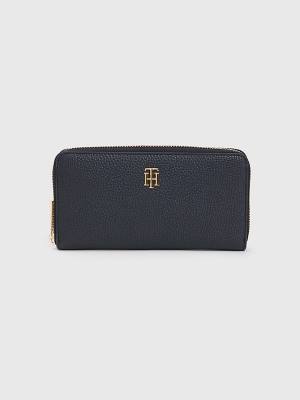 Tommy Hilfiger TH Monogram Large Zip-Around Pénztárca Női Kék | TH348WBM