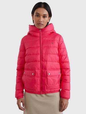 Tommy Hilfiger TH Protect Csuklyás Padded Kabát Női Rózsaszín | TH719SDP