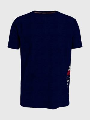 Tommy Hilfiger TH Stretch Logo Print Pizsama Férfi Kék | TH284JNS