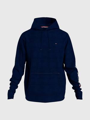 Tommy Hilfiger TH Stretch Logo Sleeve Pizsama Férfi Kék | TH023UKQ